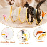 Foldable S-Type Cat Tunnel – Crinkle Play Tube with Balls