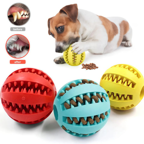 Interactive Chew & Treat Ball – Rubber & Silicone Pet Toy