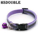 Reflective Adjustable Cat and Small Dog Collars with Bells – 2 Pack