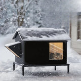 Heated Weatherproof Outdoor Cat House – Insulated Elevated Shelter for Multiple Cats