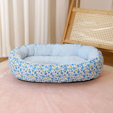 Floral All-Season Pet Bed – Soft Sleeping Pad for Cats and Small Dogs