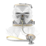 Bowknot Cat Harness & Leash Set – Cute Princess Dress for Small Pets