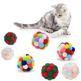 3/60pcs Cat Toy Balls with Bells – Colorful Pom Poms & Sparkle Tinsel Balls | Interactive Toys for Indoor Cats & Kittens