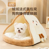 Winter Plush Dog Bed – Soft Cozy Sleeping Mat for Cats & Small to Medium Dogs