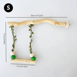 Wooden Parrot Stand – Double Layer Bird Swing