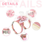 Bowknot Cat Harness & Leash Set – Cute Princess Dress for Small Pets