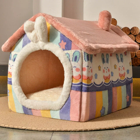 Foldable Easter Pet House – Warm Cave Bed for Small & Medium Dogs & Cats