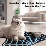 Extra Large Spider Web Pet Feeding Mat – Non-Slip Easy Clean Bowl Protector