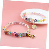 Adjustable Rainbow Flower Cat Collar with Bell