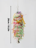 Natural Loofah Parrot Toy – Hanging Bird Swing with Bell