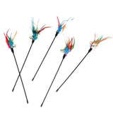 Cat Feather Wand Toys with Bells – 5pcs