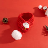 Christmas Knitted Pet Scarf with Pompom – Soft Winter Neck Warmer for Cats & Dogs