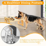 Adjustable Elevated Dog Feeder – Wooden Stand with Double Bowls