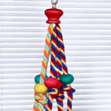 Cage Hanging Rope Bird Climbing Chewing Toys Multicolored Natural Wooden Bird Chewing Toys
