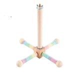 Solid Wood Rotary Tabletop Bird Perch Detachable
