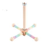 Solid Wood Rotary Tabletop Bird Perch Detachable
