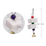 Bird Chewing Toy Parrot Beak Grinding Calcium Stone with Bells