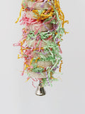 Natural Loofah Parrot Toy – Hanging Bird Swing with Bell