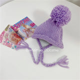 Knitted Pet Hat with Fur Pom