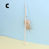 Wooden Cat Teaser Rod – Feather and Bell