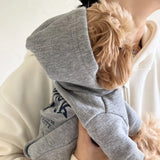 Letter Print Fleece Dog Hoodie