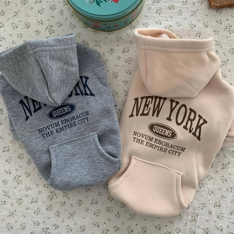 Letter Print Fleece Dog Hoodie