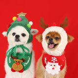 Christmas Dog Costume with Hat and Scarf