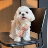 Fancy Winter Pet Dog Scarf with Lattice