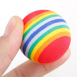 Rainbow EVA Cat Toy Balls – Interactive Chew and Play Set