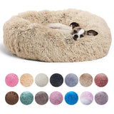Round Plush Pet Bed – Soft Winter Sleeping Nest for Cats & Dogs
