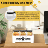 Pet Treat Jar Set – 3pcs Storage Containers with Wooden Holder