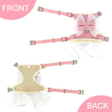 Bowknot Cat Harness & Leash Set – Cute Princess Dress for Small Pets