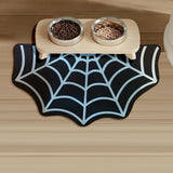 Extra Large Spider Web Pet Feeding Mat – Non-Slip Easy Clean Bowl Protector