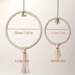 Natural Hemp Rope Bird Toy Ring with Bell Large 7.87in Small 5.31in Parrot Cage Accessory for Climbing Chewing and Decorating
