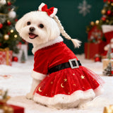 Festive Dog Dress Santa Claus Costume