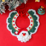 Hand Woven Cat Christmas Bib