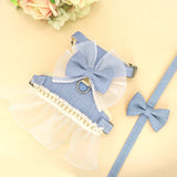 Bowknot Cat Harness & Leash Set – Cute Princess Dress for Small Pets