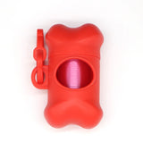 Portable Bone-Shaped Dog Waste Bag Holder with Disposable Bags