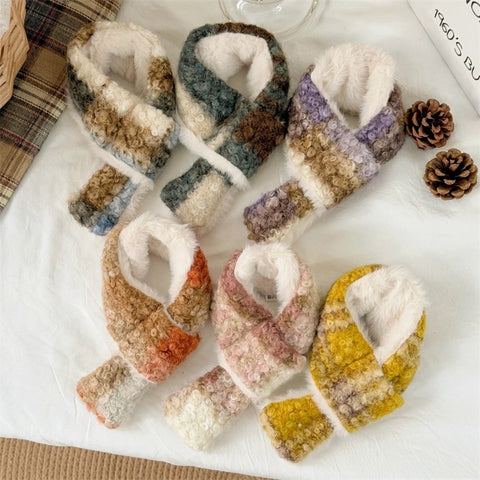 Fancy Winter Pet Dog Scarf with Lattice