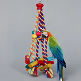 Cage Hanging Rope Bird Climbing Chewing Toys Multicolored Natural Wooden Bird Chewing Toys
