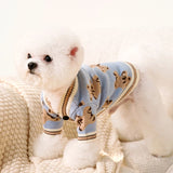 Striped Pet Cardigan Sweater – Cozy Knit Outfit for Small Dogs & Cats