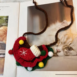 Knitted Christmas Bandanas for Pets
