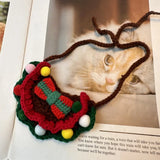 Knitted Christmas Bandanas for Pets