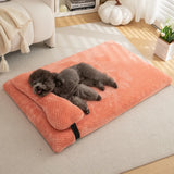 Warm Plush Dog Bed with Pillow – Removable Washable Cover for Cats & Dogs