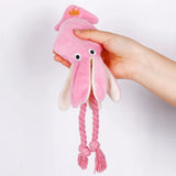 Squid Plush Rope Toy – Bite-Resistant Interactive Dog Toy