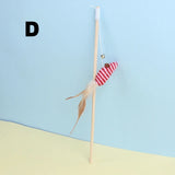 Wooden Cat Teaser Rod – Feather and Bell