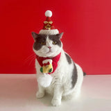 Christmas Knitted Pet Scarf with Pompom – Soft Winter Neck Warmer for Cats & Dogs