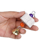Bird Chewing Toy Parrot Beak Grinding Calcium Stone with Bells