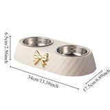 Double Bowtie Pet Bowl – Food and Water Feeder for Dogs and Cats