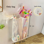 Wall-Mounted Pet Toy Storage Bag – Space-Saving Mesh Organizer for Cat & Puppy Toys
